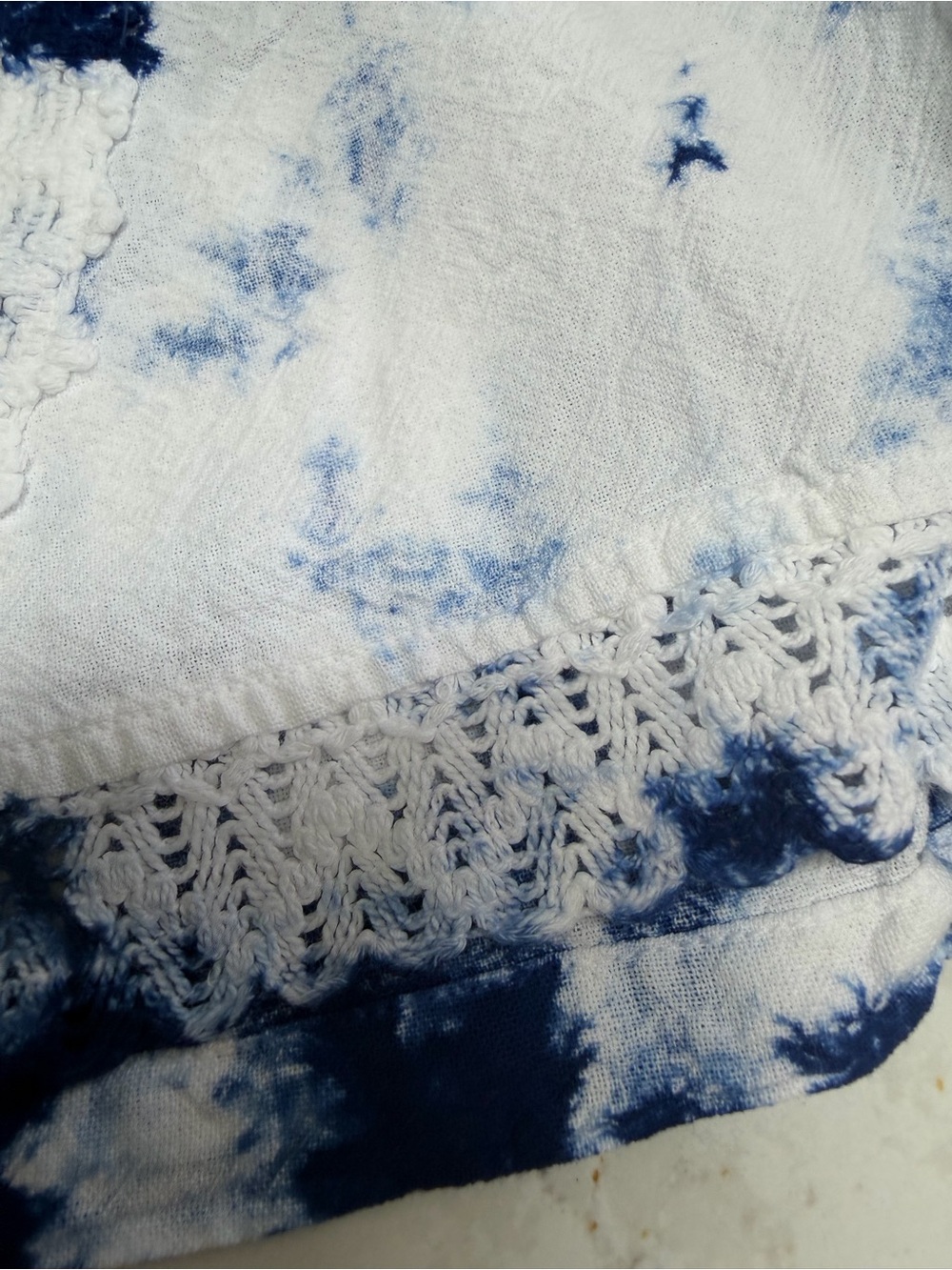 Women’s Tie-Dye Navy & White Hybrid Shorts Elastic Waist medium Seaspice new - Picture 3 of 7